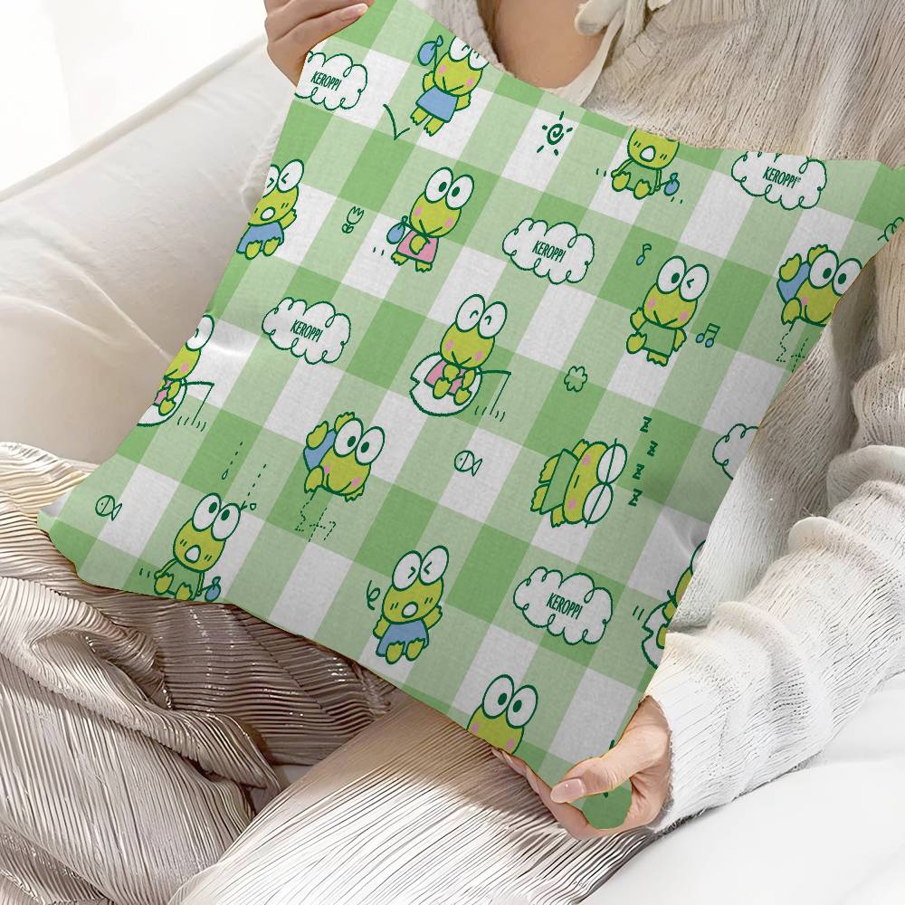 K-keroppi Cushion Cover Car Throw Pillow Case For Sofa Car Christmas Gift 40x40cm 45x45cm