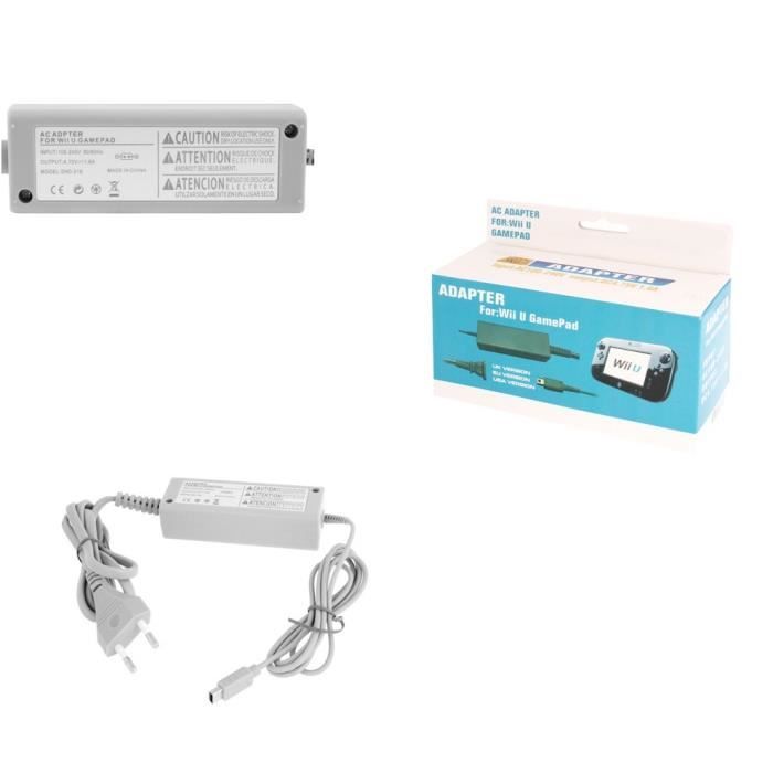 Adaptateur secteur - Charger for Wii - Wii U - Gris - Filaire - 1 AN de garantie