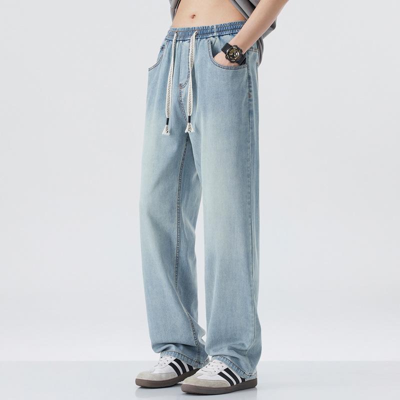 

JYL Pants for men are thin, wide, straight and elastic everyday. 5XL темний колір орхідеї