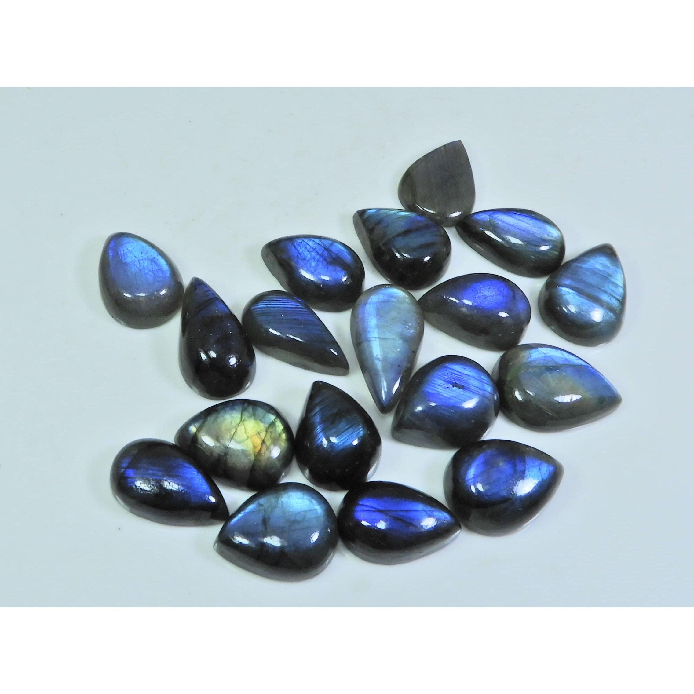 

10X16-12X17MM Natural Blue Labradorite Pear Cabochon Gemstone 18Pcs Lot SY-319