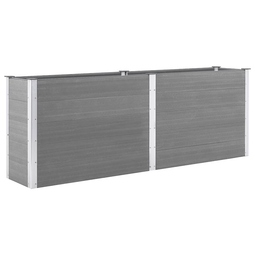 Garden Raised Bed 250 x 50 x 91 cm WPC Gray
