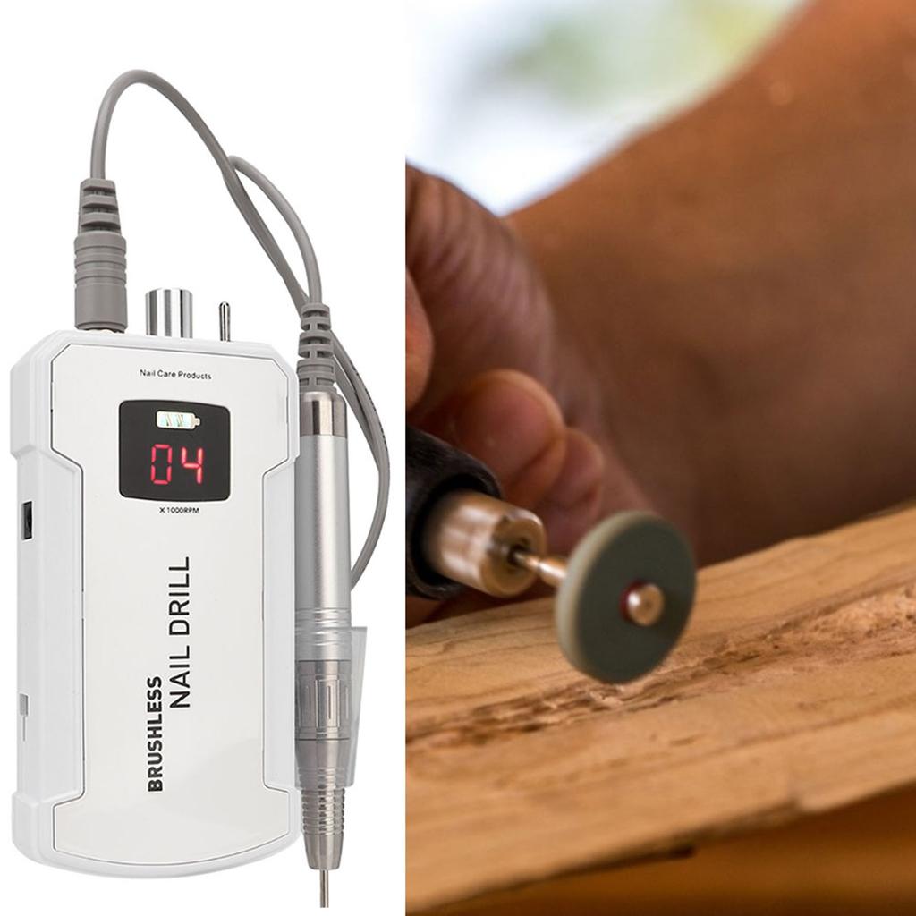 25000RPM Portable Nail Drill Machine Electric Nail Grinding Buffing Polisher Manicure Tool White