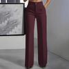 Women's High Waist Button Detail Wide Leg Trousers
