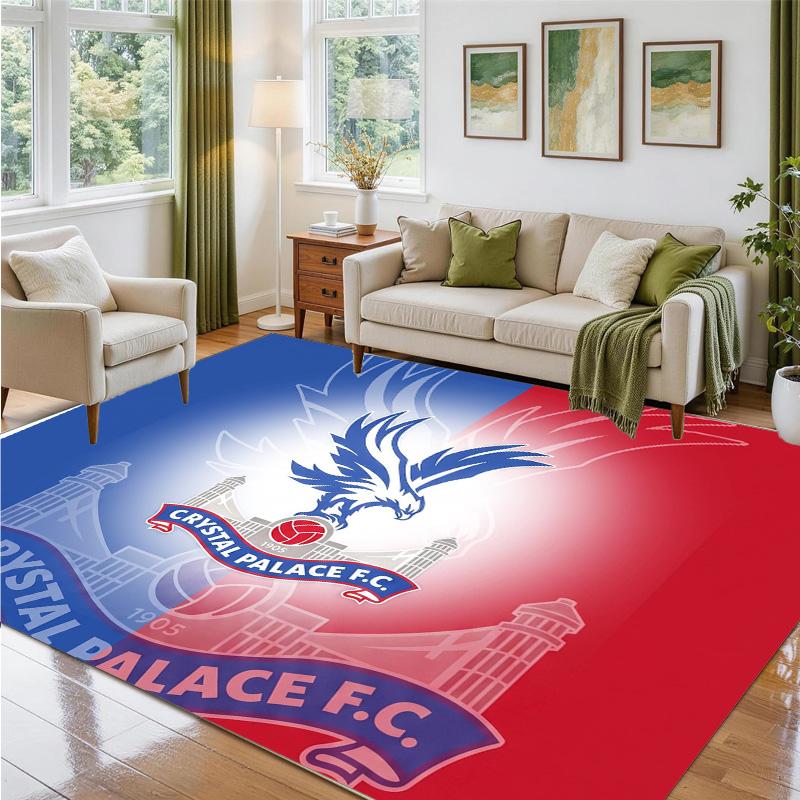 Crystal Palace Football Design Crystal Velvet Rug Soft Decorative Mat for Bedroom Entrance