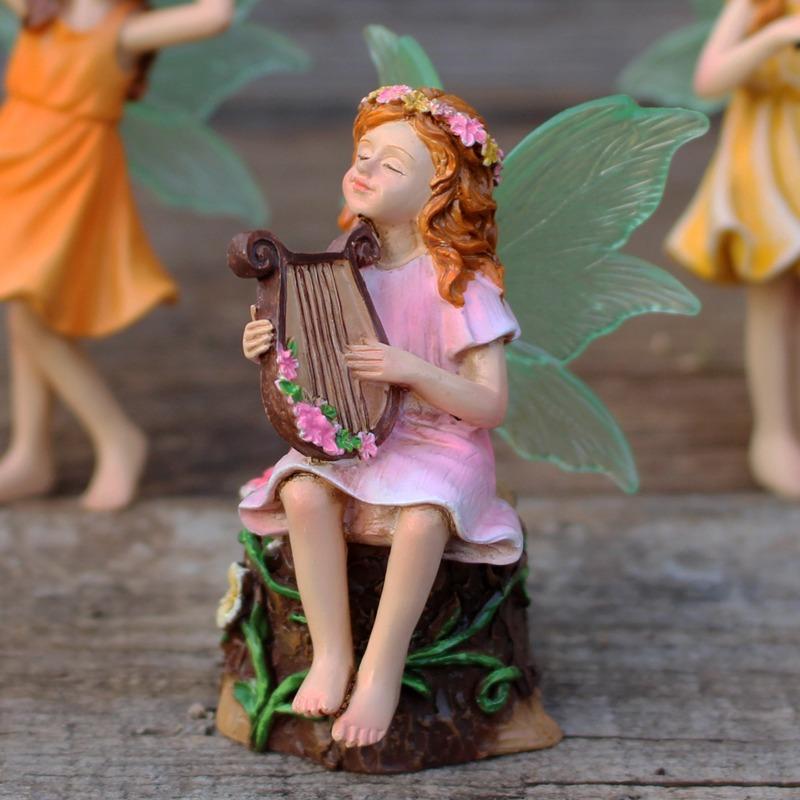 Luminous Band Flower Fairy Plugin Creative Resin Handicrafts Garden Decoration and Landscaping Fairy Ornaments