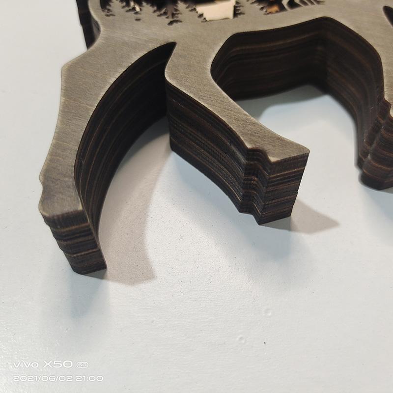 Statua di lupo in legno Creatività Totem di lupo Ufficio Casa Decorare Artigianato Regalo di Natale Foresta del Nord Alce Orso Bruno Ornamenti