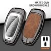 For Hyundai I30 Ix35 Kona Zinc Alloy Leather Car Key Case Cover Encino Solaris Azera Keychain Remote Shell Holder Accessories