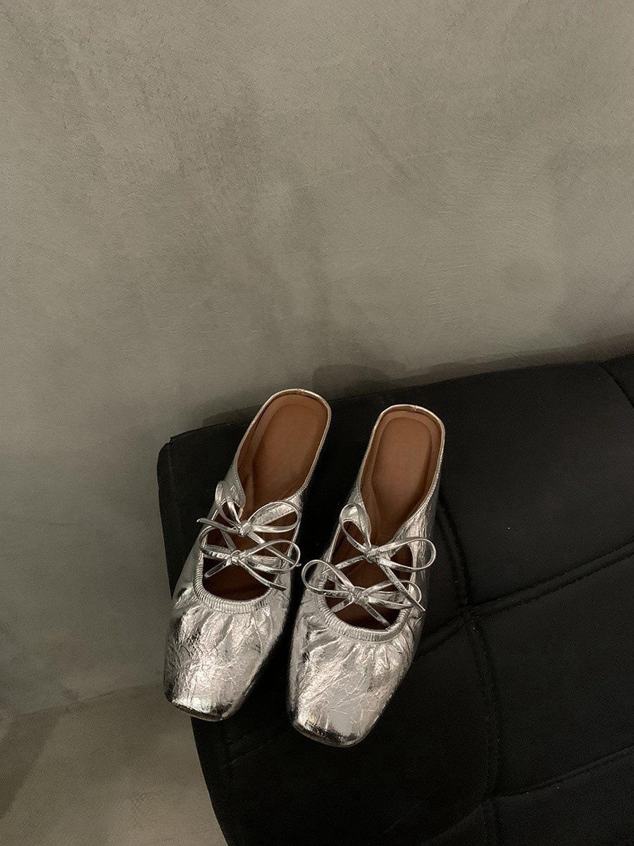 

Внутренняя часть, увеличивающая рост бантом серебристого цвета, сумка на голову, полуперетягивающая женская обувь, модная верхняя одежда 2025 года, новые летние сандалии Мэри Джейн 40 серебряный