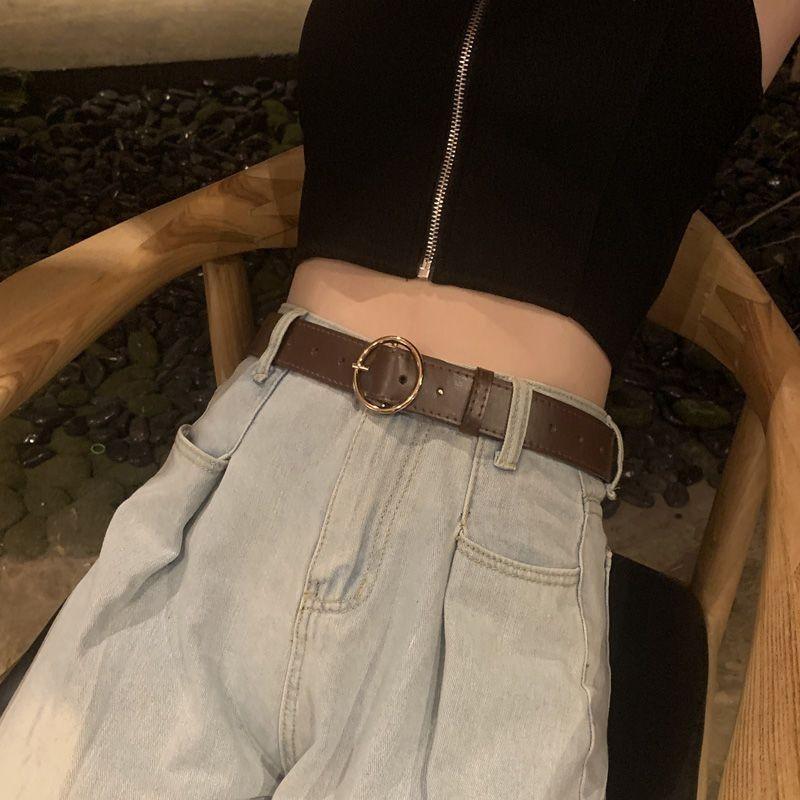 Modern Womens Black Decorative Wide Denim Belt For Effortless Summer Trends Fashion
