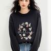 La Chapelle Artistic Embroidered Knit Sweater