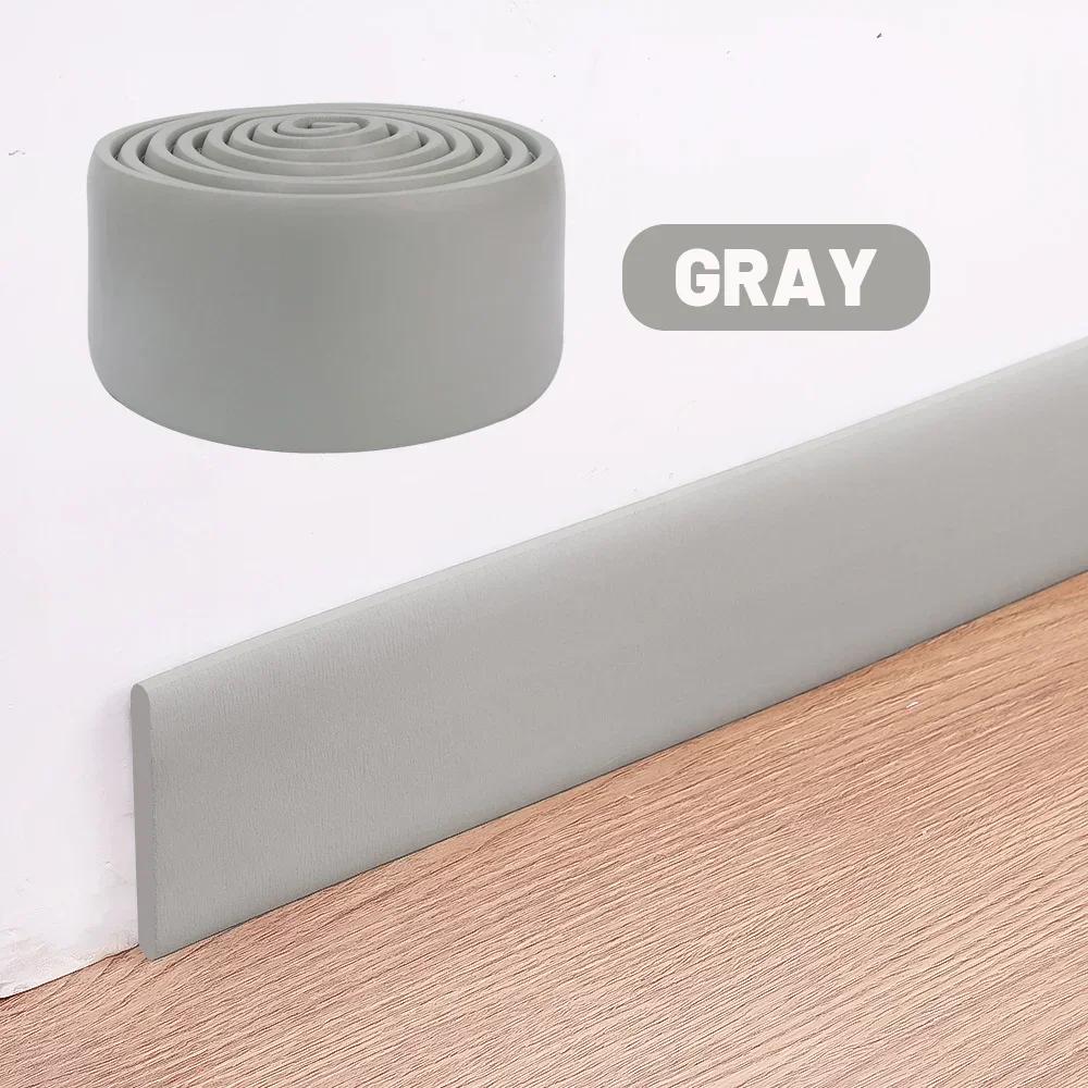 Self Adhesive Skirting Line 3D Wall Stickers Thickened Anti-collision Decoration Strips Bedroom Living Room Corner Line Stickers