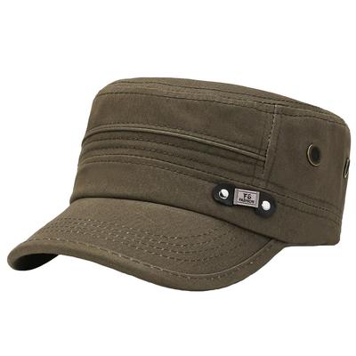 Military Flat CZA394 [White Fang] Hat, Cap, Hat, Casual, Outdoor, Simple, Men's, (Green)