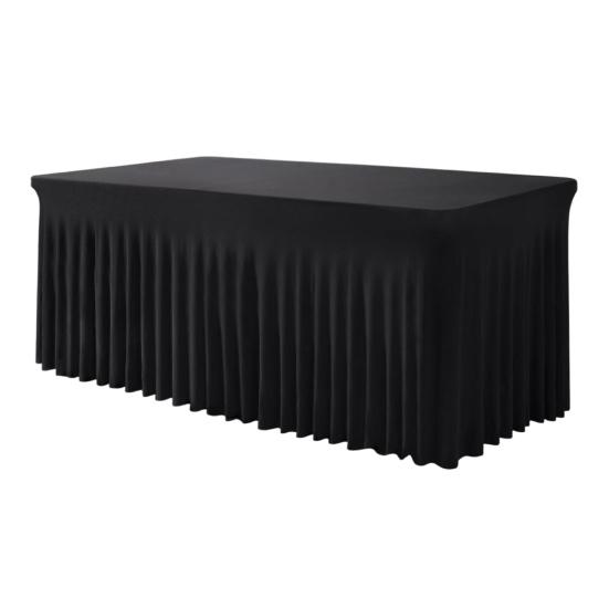 4ft 6ft Sizes Stretch Table Skirt Tutu Ruffled Tablecloth Table Cover Classroom Teacher Desk Back to School Supplies