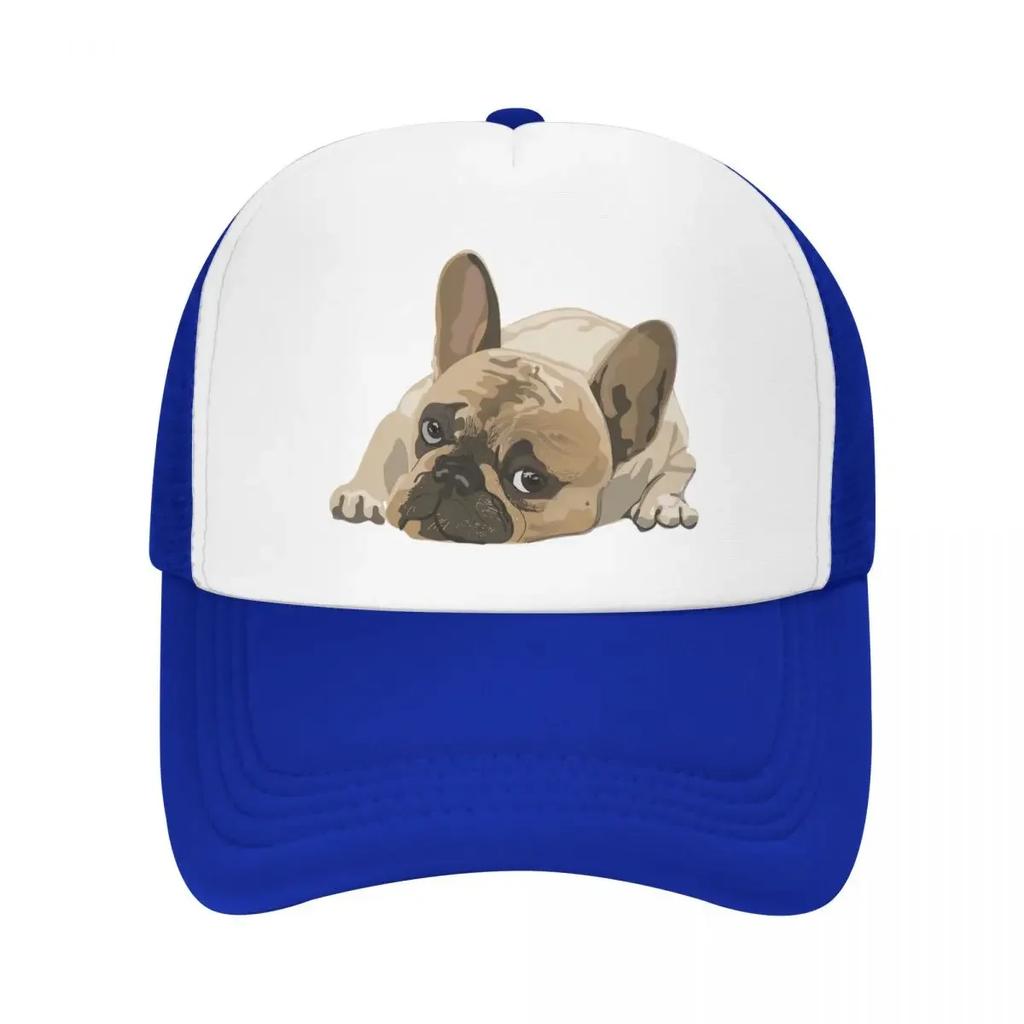 Anpassad Söt Fransk Bulldog Basebollkeps Unisex Dam Personlig Andningsbar Truckerhatt Streetwear Snapback Pappa Kepsar