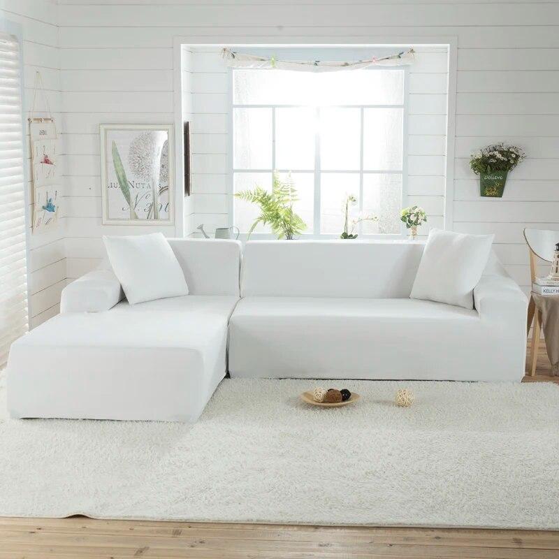 Elastic Sofa Covers 1/2/3/4 Seats Solid Couch Cover L Shaped Sofa Cover Protector Bench Covers