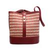 Houndstooth Pattern Niche Design Large-capacity Underarm Bucket Bag for Women 2023 Birthday Gift Red Bridal Wedding Bag