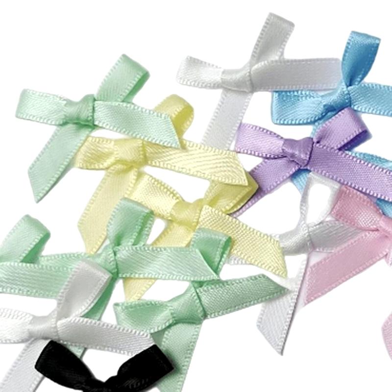100 Colorful Ribbon Bow Ribbon Mini Ribbon Floral Bow Tie Diy Craft Scrapbook Decorative Sewing Accessories