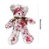 Bloody Damaged Bear Doll with Realistic Wounds PP Cotton Texture for Gothic Themed Event and Spooky Home Displays