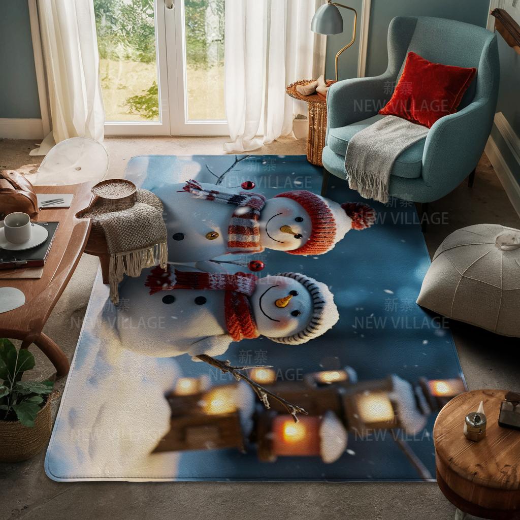 House Entrance Carpet Home Door Mat Living Room Bath Foot Bathroom Non-slip Water Absorption Rugs Bath Merry Christmas Winter