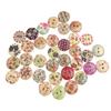 100Pcs Colorful Flower 2 Holes Wooden Buttons Sewing Scrapbook Craft DIY Decor