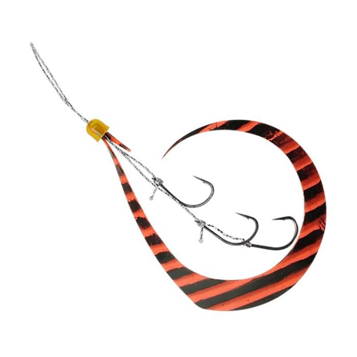 JACKALL Binbin Hook Musou Tie Hook Set - 3 Hooks - Bright Orange Zebra #8