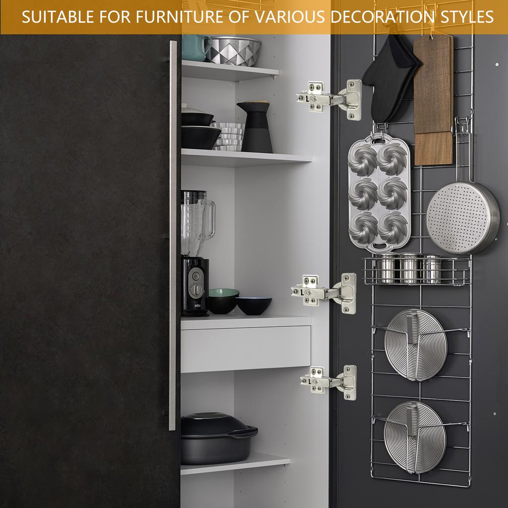 10/20Pcs 95°-105° Steel Cabinet Hinges No-Drilling HoleHydraulic Buffer Hinge Kitchen Cabinet Cupboard Hinges Furniture Hardware