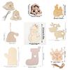 10pcs unfinished wooden Christmas ornaments suitable for holiday home decor and creative projects for boys and girls