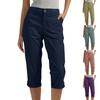 Pantacapri Cargo pentru Femei cu 4 Buzunare Ușori Uscare Rapidă Exterior Călătorie Casual Confortabili Pantaloni de Vară