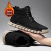 Men's 2024 Autumn/Winter Warm Cotton Martin Boots – Large Size, Mid-Cut Snow Boots