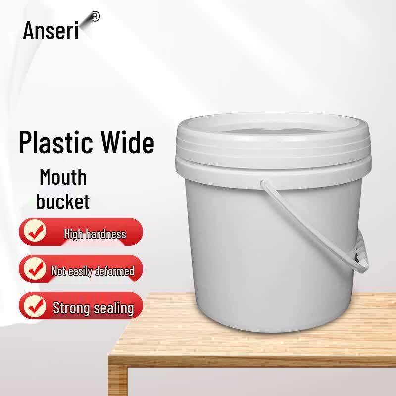 Ansaierui Industrial Wide-Mouth Plastic Bucket 5L White