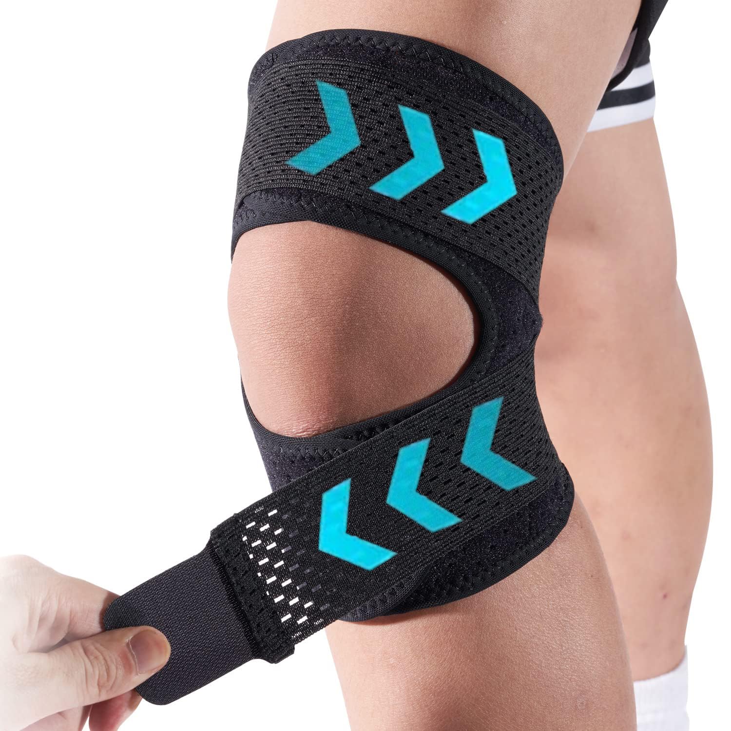 

Наколенники для поддержки колена при травмах и связках, спортивные наколенники с сетчатым ремешком для надежной фиксации сустава и связок, перфорированные, очень подходят