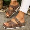 Wedge Sandals for Women Slip On Slides Cork Platform Heeled Sandal Comfort Summer Beach Shoes Women's Open Toe Thick Sole Sandals Casual Dressy Slides