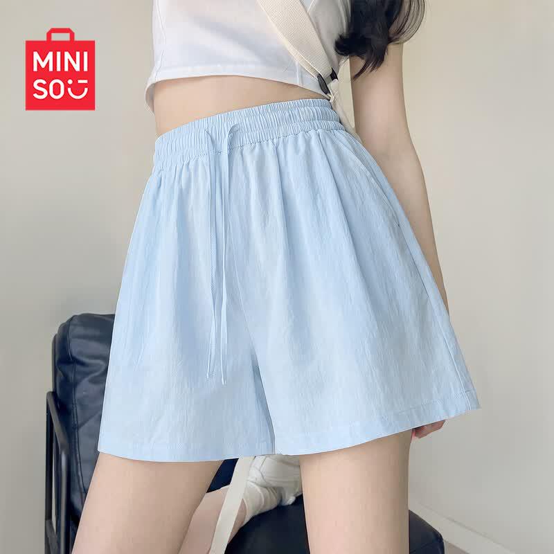 MINISO Women's Ice Silk Wide-Leg Sports Shorts