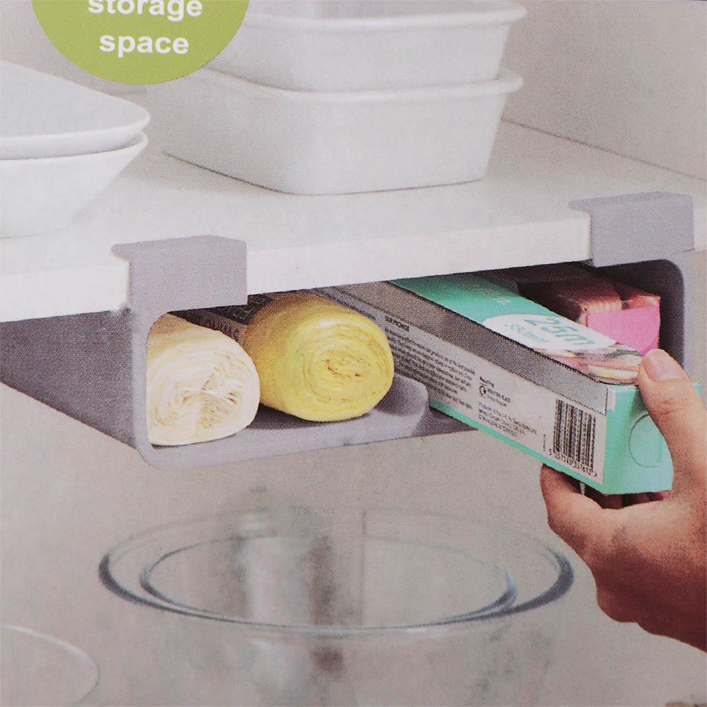 No-Punch Tinfoil Organizer Plastic Hanging Cabinet Storage Shelf Cling Film Organizer  Kitchen