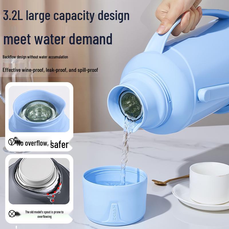 Large Capacity Glass Thermos Bottle with New Insulation Liner - Ideal for Dorms and Home Use