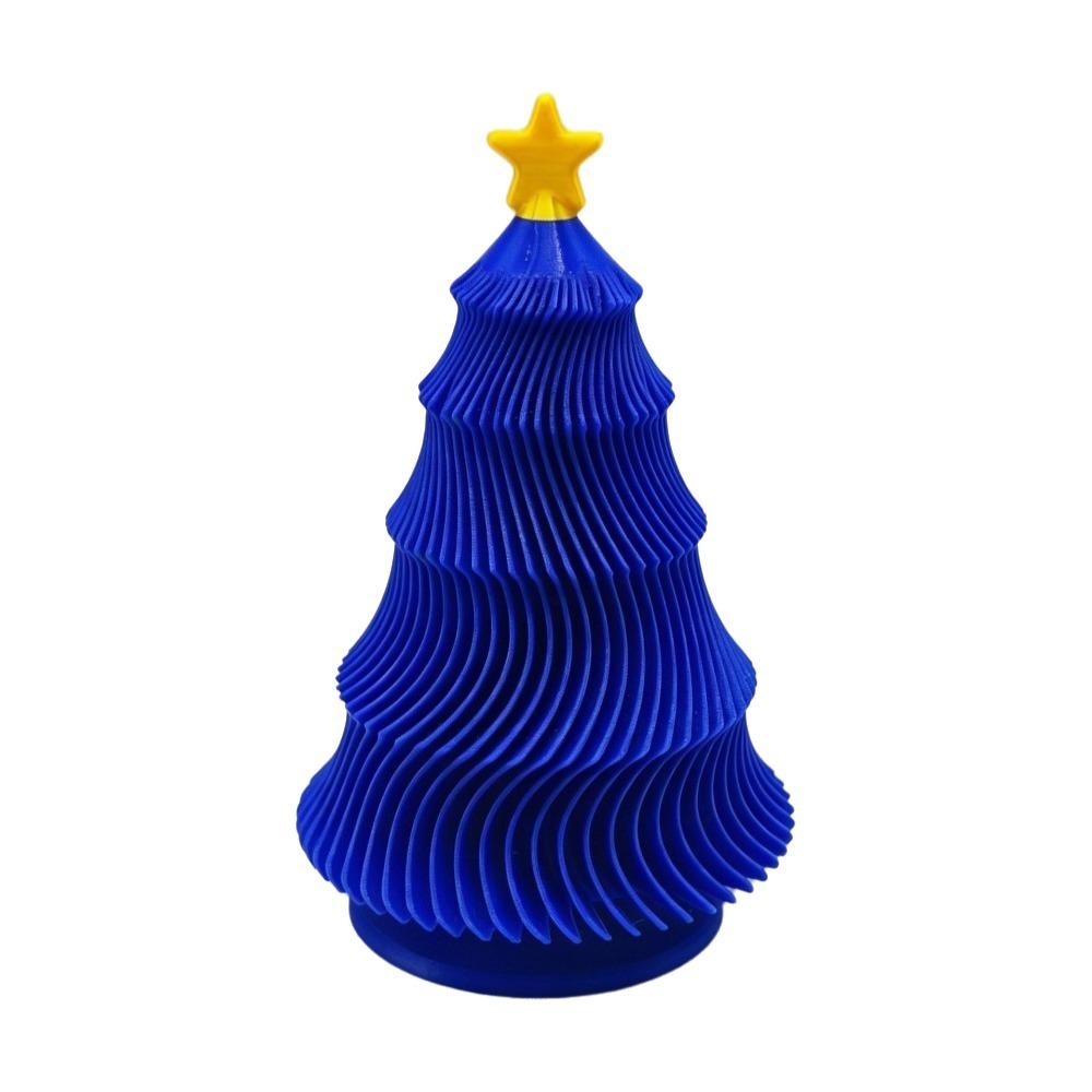 Plastic Rotatable Wave Christmas Tree Colorful Christmas Fidget Toy Office