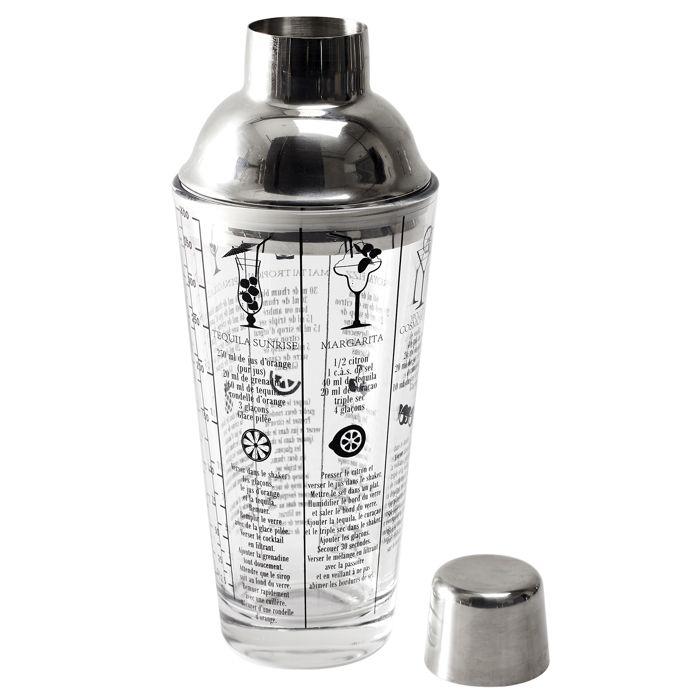 Shaker - Cook Concept - 450 Ml - Verre - Argent Et Transparent - Avec Recettes