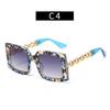 Women's Large Frame Square Sunglasses with Chain Temples