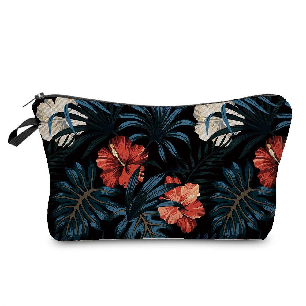 Women Flower Print Cosmetic Bag Toiletries Organize Travel Storage Case 6379