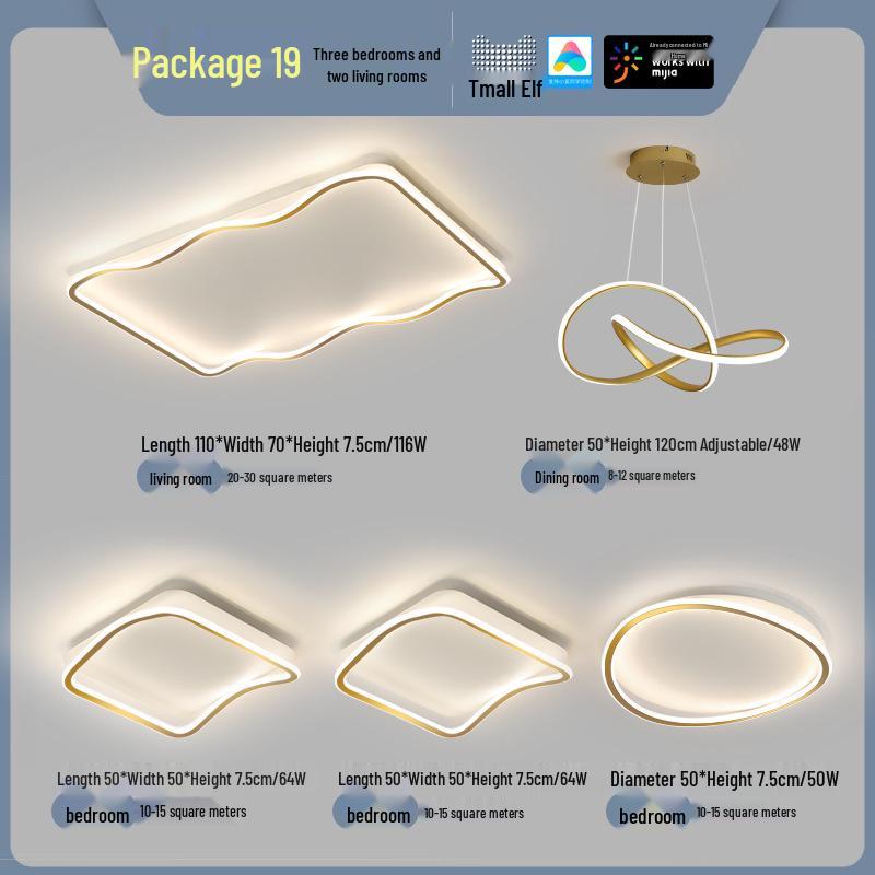 Smart Voice-Controlled Modern Ceiling Light Set for Living Room