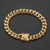 Gold Color/Rose Gold Stainless Steel Curb Cuban Link Chain Bracelet Bangle Jewelry 7-11inch for Men Women 8/10/12/14/16/18mm