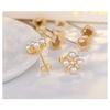 Elegant Fashion Floral Pearl 925 Silver Needle Stud Earrings For Women