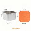 Stainless Steel Sauce & Salad Container with Silicone Lid, 60/180ml, Leakproof Square Design