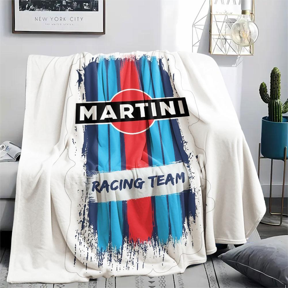 1PC Martini Racing Patterned Flannel Blanket Suitable For All Seasons for Home Decor Warmth and Comfort Gifts Holiday Present