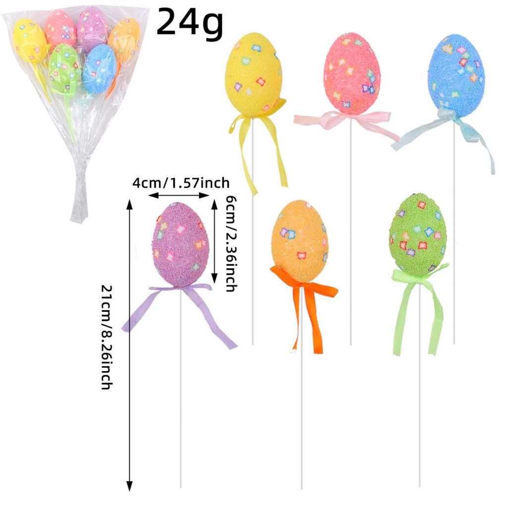 Colorful Easter Egg Picks Set Decorative Pastel Speckled Easter Egg Stems Suitable for Vibrant Holiday Atmosphere