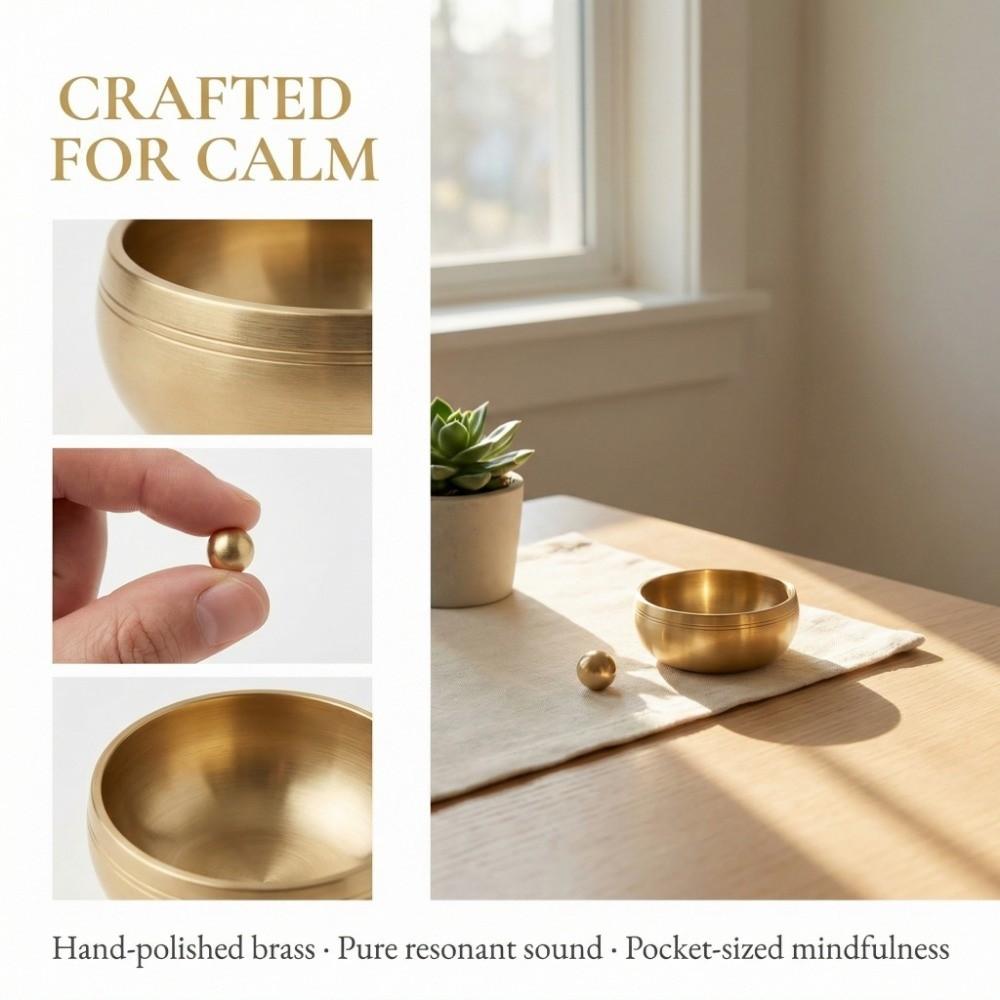 Sanskrit Meditation Sound Bowl Handmade Brass Brass Singing Bowl Mini Singing Bowl  Sound Healing
