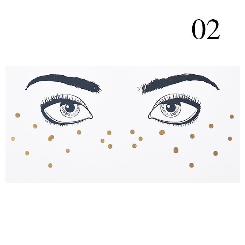 1 Stk Face Tattoo Stickers Spot Water Transfer Stickers Eye Glitter Freckles Hot Gold Face Eye Pasta Personality Decoration