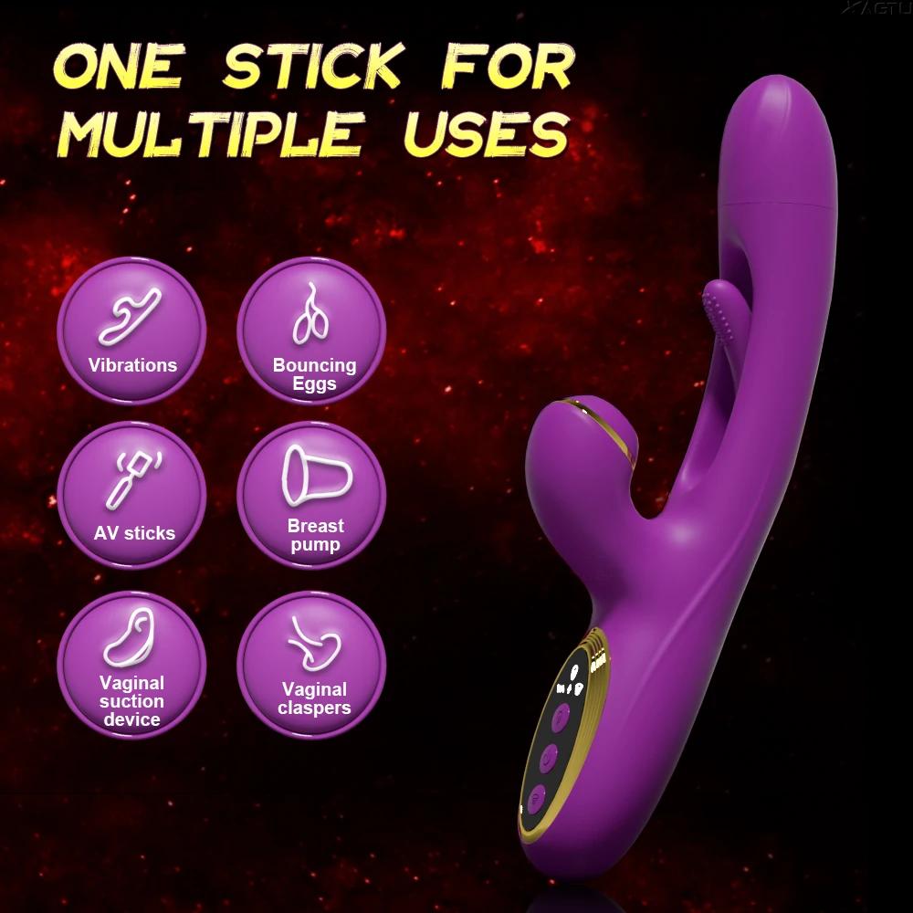 3 in 1 Sucking Tapping G Spot Vibrator Dildo Sex Toys for Women Adults Flapping Vibrators Vibration Clitoral Nipple Stimulation
