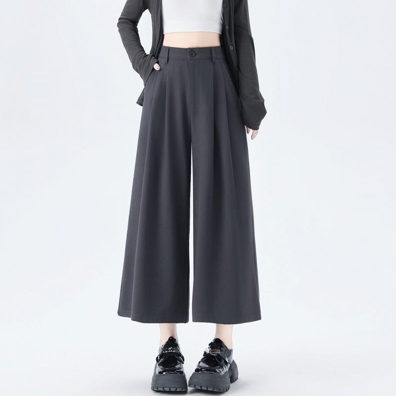 Women's High-Waisted Gray Cropped Pants - Flattering and Slimming for Spring/Summer 2026