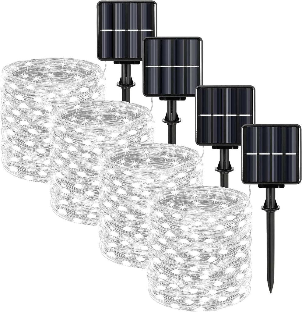1 2 3 4 5Packs Solar Led Fairy Light Outdoor Christmas Lights 8Modes Copper Wire Lights Waterproof Garden Tree Patio Decor